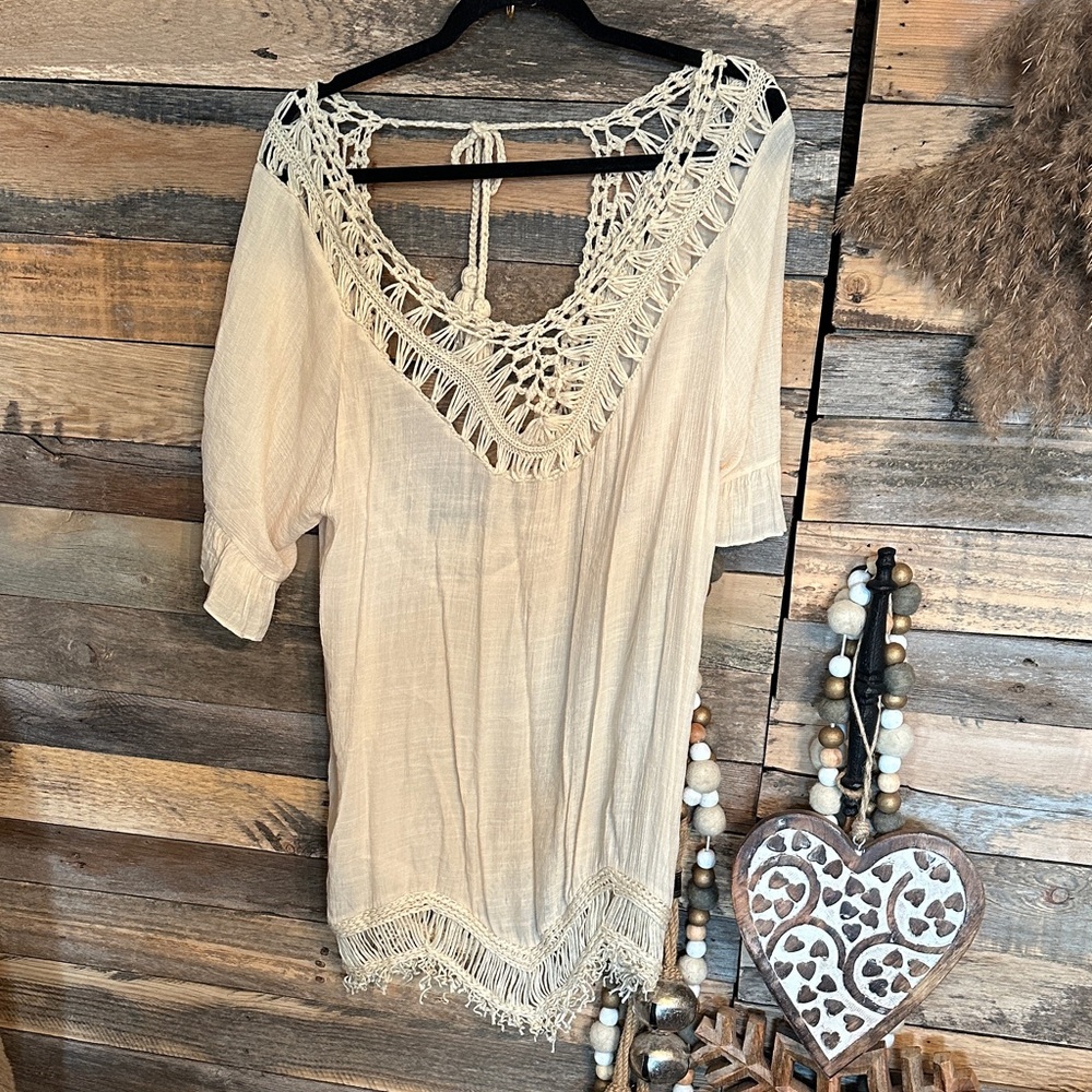 Boho Crochet beach coverup